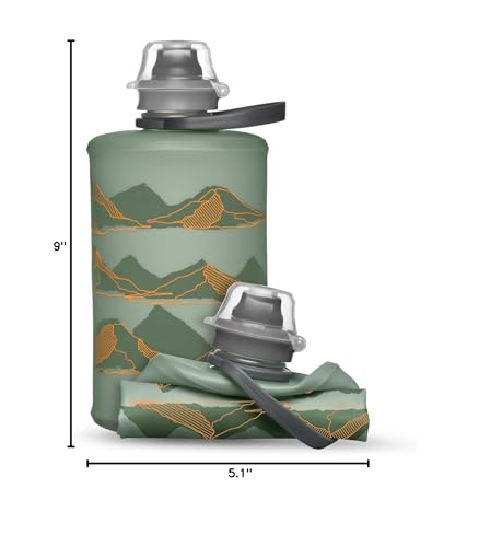 HydraPak Stow Collapsible Water Bottle (350ml, MTN Sutro Green) - color: MTN Sutro Green, style: 12oz/350ml