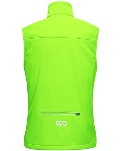 33,000ft Men's Windproof Lightweight Golf Vest Outerwear Sleeveless Jacket - color: Fluorescent Green, size: X-Large
