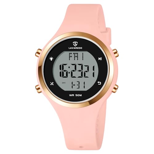 BEN NEVIS Watches for Women, Digital Sport Waterproof Chronograph Stopwatch - color: 04-BlackPink