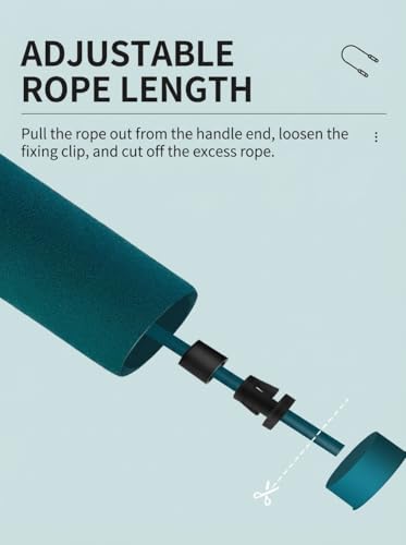 Jump Rope for Fitness, Lightweight PVC Speed Rope with Soft Foam Handles for Home Cardio Workout, Women Men Adults - color: Green