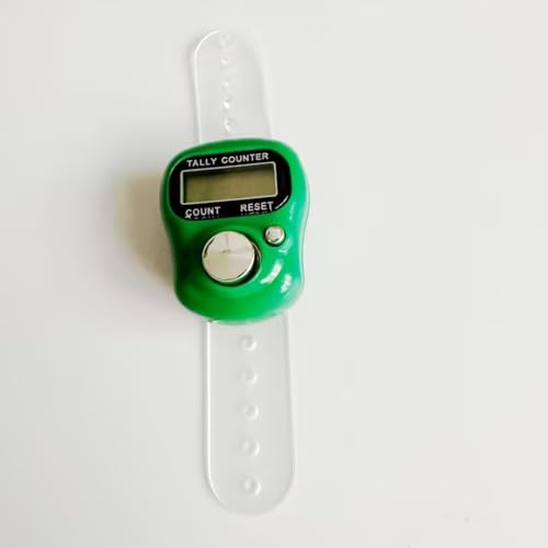 Finger Tally Counter,LED Digital,Clicker Counter,Digital Electronic Tasbeeh Counters,Handheld Number Click Counter,Electronic Counter Tally Counter,Track and Field Lap Counters (Deep Green)