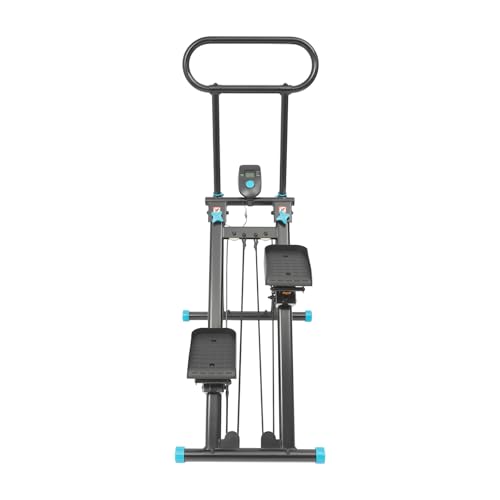 Stair Stepper Vertical Climber Machine with LCD Screen Compact Folding Cardio Exercise Climber Stair Climber for Living Rooms, Home Gyms, Apartments Foldable Design 300 lbs Capacity - color: Black