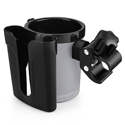 Accmor Stroller Cup Holder with Phone Keys Holder, 3-in-1 Universal Cup Holder, Drinks Bottle Holder for Stroller, Bike, Wheelchair, Walker, Scooter - color: Black Grey