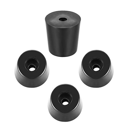 uxcell Rubber Feet Buffers Pads D33x27xH33mm Buffer Feet Furniture Cutting Board Electronic Scale Leg Pads Anti-slip Black 4pcs - size: 33x27x33mm