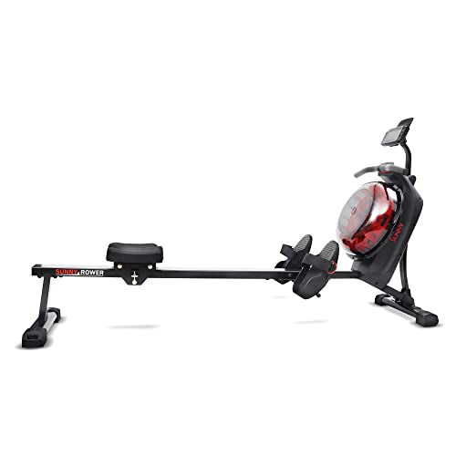 Sunny Health & Fitness Smart Hydro + Magnetic Dual Resistance Water Rower - color: Black