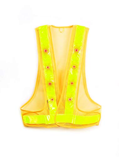 Maxsa 20029 Unisex-Adult Reflective Safety Vest with 16 LEDs - color: Yellow, size: Large