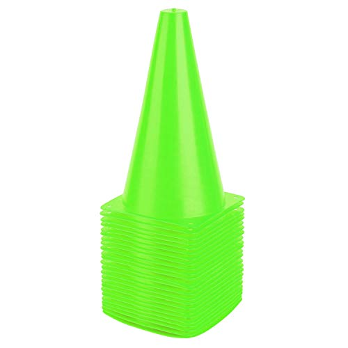 9 Inch Plastic Training Traffic Cones, Sport Cones, Set of 10/12/24 - color: 24 Pack Green