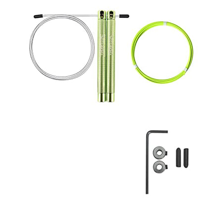 Speed Crossfit Jump Rope, easy double unders. Wire anti-entanglement. - color: Green