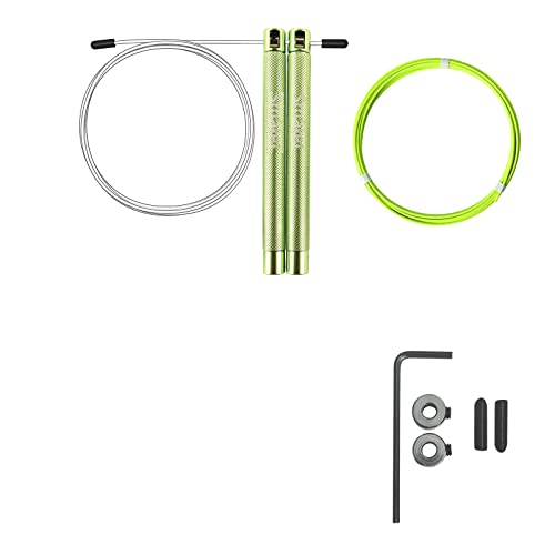 Speed Crossfit Jump Rope, easy double unders. Wire anti-entanglement. - color: Green