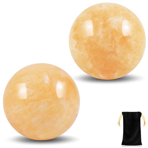 Learay 2Pcs Baoding Balls, Boading Balls for Hand Therapy, Beige, 1.57 inch - color: Beige/1.57 Inch