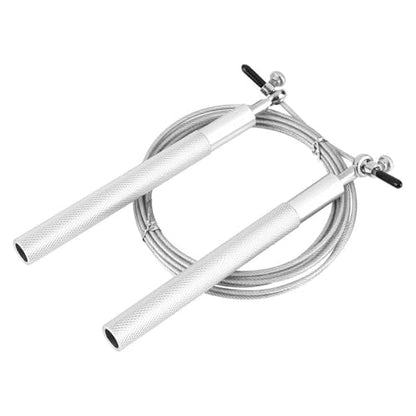 Aluminum Alloy Jump Rope with Ball Bearings – Skipping Rope for Speed Training, Non-Slip Grip and Adjustable PVC Cable - color: Silver