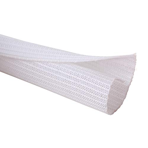 Alex Tech 10ft - 1/2 inch Cord Protector Wire Loom Tubing Cable Sleeve Split Sleeving for USB Cable Power Cord Audio Video Cable - Protect Cat from Chewing Cords - White - color: White, size: 1/2"-10ft