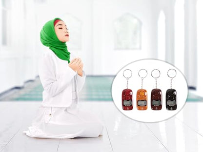 Anlising Handheld Electrical Digital Counter, 4 Pieces Portable Finger Counter, Digital Finger Counter with Led Light and Keychain, for Stress Relief, Prayer, Relaxation