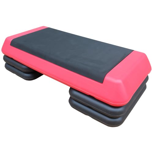 Adjustable Aerobic Stepper Platform – 3 Heights (4"/6"/8") with 4 Risers, Non-Slip Exercise Step for Home Gym, Cardio & HIIT Workouts