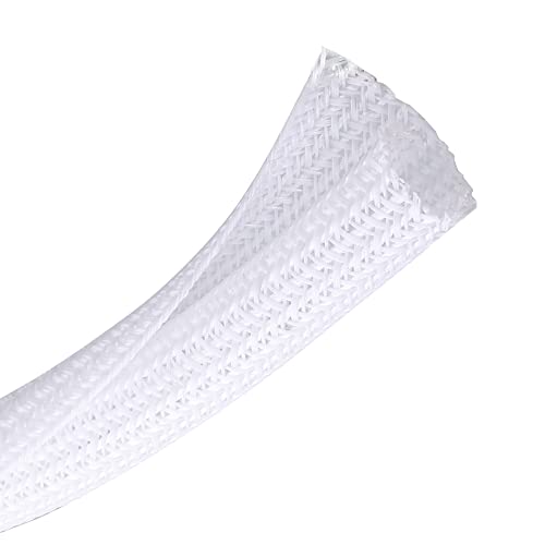 Cable Management Sleeve, Split Design, 25FT - 1/2 Inch, White - color: White, size: 1/2"-25ft