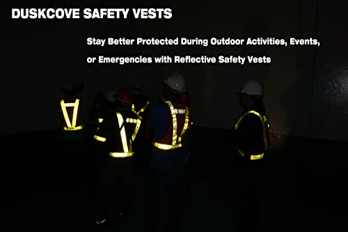 DUSKCOVE 2 Pack Hi Vis Safety Vests - Adjustable Bright Neon Color High Visibility Reflective Safety Straps Gear for Traffic Control, Running, Cycling - color: Yellow