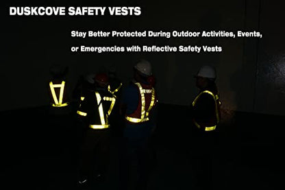 DUSKCOVE 2 Pack Hi Vis Safety Vests - Adjustable Bright Neon Color High Visibility Reflective Safety Straps Gear for Traffic Control, Running, Cycling - color: Orange