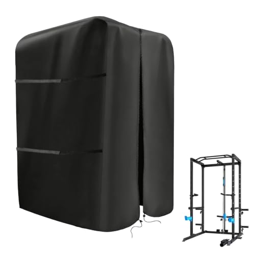 47"-110"W Squat Rack Cover with Waterproof Zipper for Gym Equipment - size: 55.8"W x 40"D x 80"H
