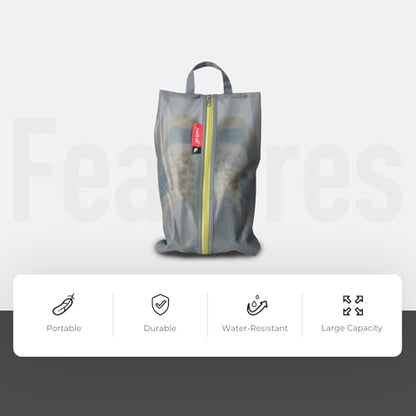 pack all Shoe Bag for Travel, Water-Resistant Shoe Pouch for Sports - color: Grey, style: 2 Pack