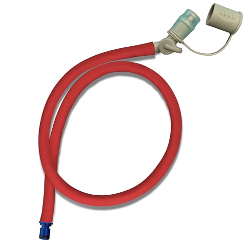Universal Hydration Pack Hose Replacement - Water Bladder Drink Tube with Bite Valve & Quick Connector, Insulated Drinking Hose for Reservoir Backpack Compatible with CamelBak, Osprey, Many bladders - color: Red