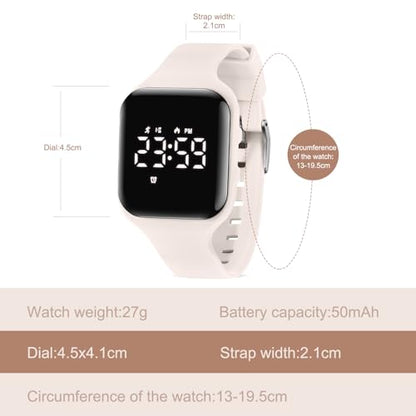 Kids Watches for Girls Boys Digital Sport Watch with Step Counter Pedometer Vibration Alarm Clock, No App Waterproof Fitness Tracker Kids Watch Boys Girls Teens Students Ages 5-16 - color: 021-E-Apricot