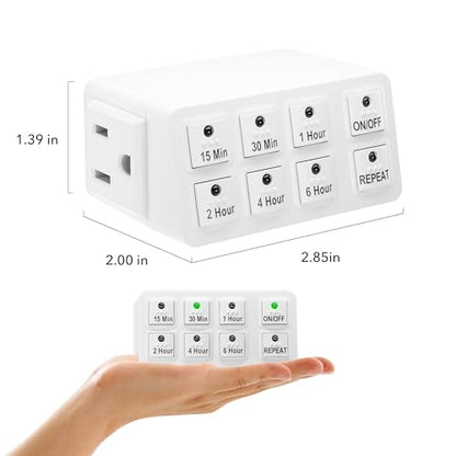 BN-LINK 2 Pack Indoor Countdown Timer with Repeat Function, 3-Prong - style: 2 Pack