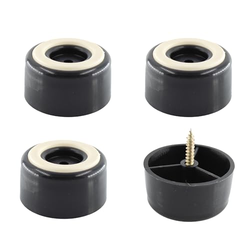 1" Furniture Feet Riser Floor Protectors with Rubber Grip, 2" Wide x 1" Height Round Non-Slip Furniture Legs Sofa Legs Plastic Feet Table Lift, 4pcs - size: 1 Inch