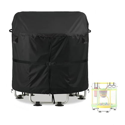 55" Trampoline Cover, Round Waterproof Outdoor Trampoline Cover for Kids, Windproof Weather Protection, Anti-Pooling, UV Resistant 420D Oxford