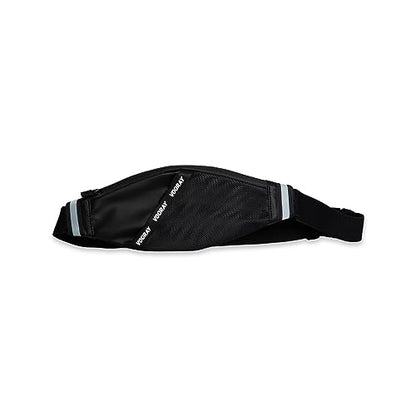 Vooray Miles Waist Belt Bag - Reflective Running Fanny Pack, Compact Waist Bag - color: Matte Black