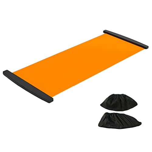 Slide Board with Shoe Cover Slimming Exercise Guide Slide Mat for Leg Pot Training Fitness Athletic Training - color: Orange, size: 180*50cm