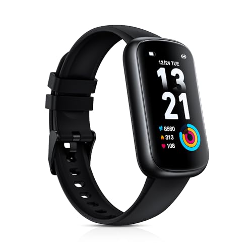 Fitness Tracker Smart Watch, 1.47" Full Touch Health Tracker with 24/7 Heart Rate & Blood Oxygen Monitor, Sleep Tracker, 3ATM Waterproof Step Tracker Activity Tracker for Women Men, Deep Black - color: Deep Black