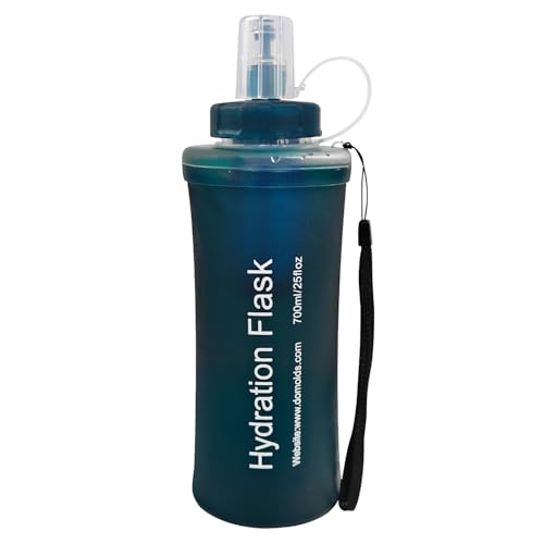 Collapsible Water Bottle with Filter for Travel Hiking Camping 700ML - color: Hunter Green-700ML