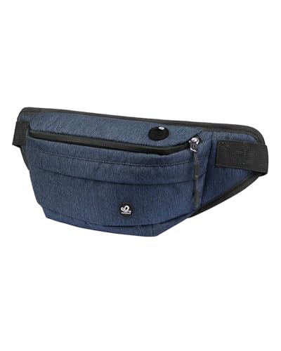 WATERFLY Running Belt Fanny Pack: Runner Marathon Jogging Waist Pack Sport Workout Exercise Fitness Phone Holder Belt for Men Women Jogger Slim Waistband Black - color: Sapphire Blue
