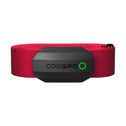 COOSPO Bluetooth Heart Rate Monitor Chest Strap H808S, ANT+ BLE HR Monitor Chest, HRM IP67 Waterproof, 300H Battery Life - color: Black Red