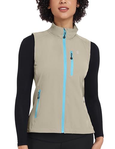 Little Donkey Andy Women's Lightweight Quick Dry Vest Windproof Summer Vest - color: Light Khaki, size: XX-Large