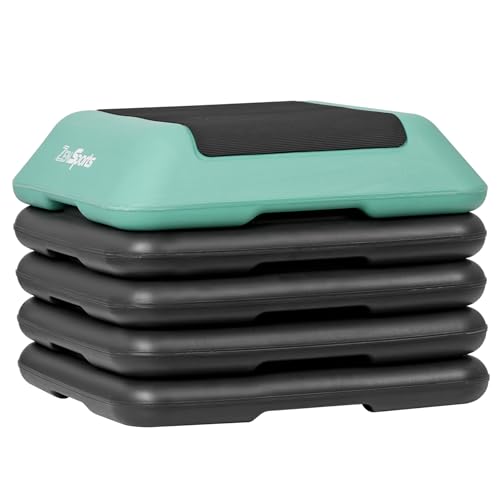 ZENY 16" x 16" High Aerobic Step Aerobics Stepper Platform with 4 Risers - color: Green