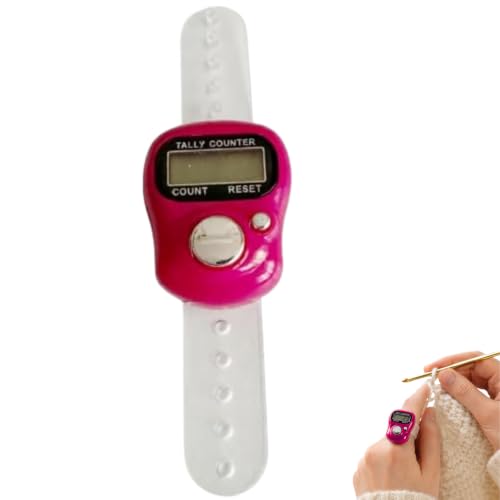 5 Digit LED Digital Row Counter, Handheld Tally Counter with Ring Electronic Click Counter for Golf and Lap Counting - color: Pink