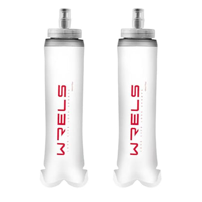 WRELS Running Collapsible Flask TPU Soft Water Bottle,Lightweight Hydration Running Portable Flask with Mouthpeice Cover - color: 500ml/16.9oz-2 Pack-Red