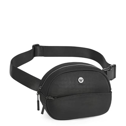 WESTBRONCO Fanny Packs for Women Men, Small Belt Bag Nylon, Lightweight Fashion Waist Packs, Mini Crossbody Bags with Adjustable Strap for Workout Running Traveling(Black) - color: Black-302