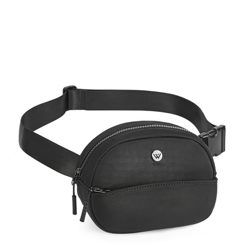WESTBRONCO Fanny Packs for Women Men, Small Belt Bag Nylon, Lightweight Fashion Waist Packs, Mini Crossbody Bags with Adjustable Strap for Workout Running Traveling(Black) - color: Black-302
