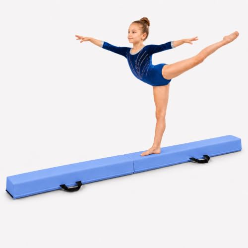gymnastics balance beam 6FT Purple Premium Soft Suede Foldable Beam - color: Blue, size: 6FT