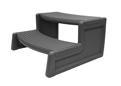 Confer Plastics Resin Multi Purpose Outdoor Non Slip Portable Spa and Hot Tub Handi-Step Deck Patio Steps Accessories, Deep Grey - color: Deep Grey