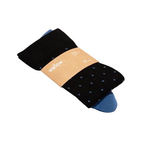Socks by Wellow - color: Black Cobalt Dot, size: Large