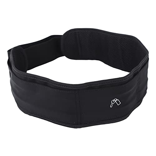 Running Belt Pack, Slim Breathable Waist Pack with 300ml Water Bottle Multi Pockets Phone Holder Adjustable Bounce Stable Sports Bag for Running Jogging Nylon Black 1 Pack