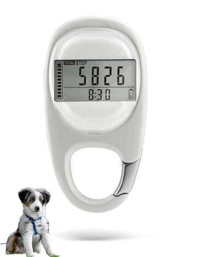 3D Pedometer for Walking Steps Miles, Distance Tracking, Calorie Count, and Activity Time, Step Counter Took on The Treadmil, Accurate Step Tracker with Carabiner for Men Women Seniors Pet - color: white