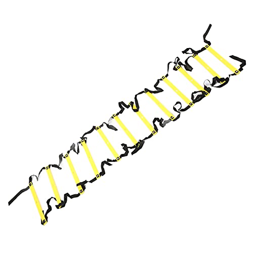 Gonetre Competitive Sports Ladder Football Speed Rope for Training 6M 12RungYellow Athletic Supplies (Yellow)