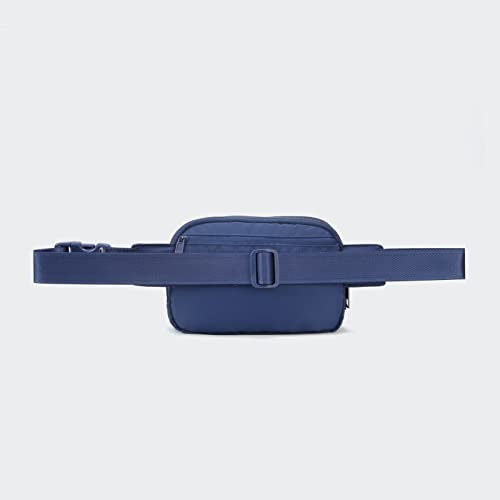 Pander Nylon Fanny Pack Belt Bag for Women with 5 Zipper Pockets - color: Blue Perennial