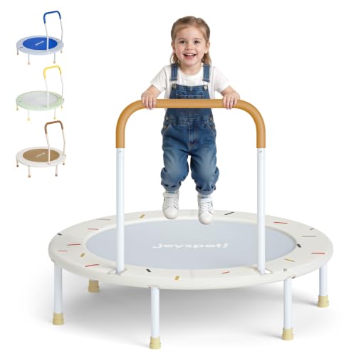 36-Inch Toddler Trampoline with Foam Handle, 3FT Foldable Mini Rebounder - color: White