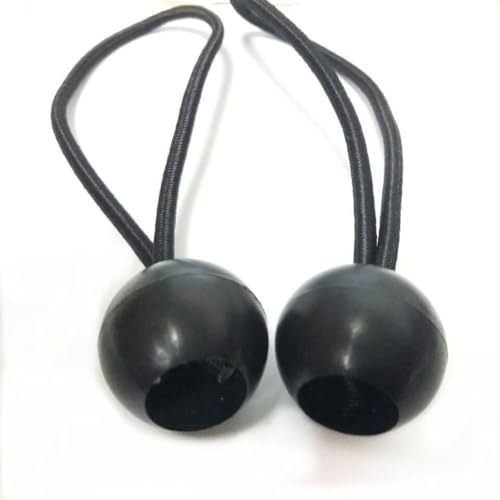 30Pcs Plastic Bungee Cord Toggle Ball End Lock Rubber Rope Ball Head End Lock Stopper Buckle Accessories for Tents, Trampolines, Bungee Cord, Black
