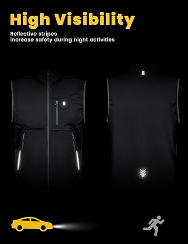 Little Donkey Andy Men's Lightweight Golf Vest Outerwear - color: Reflective Black, size: X-Large